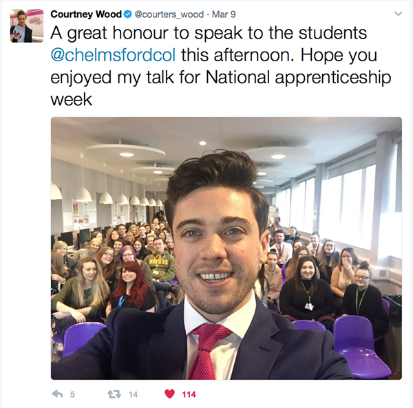Courtney Wood at Chelmsford College